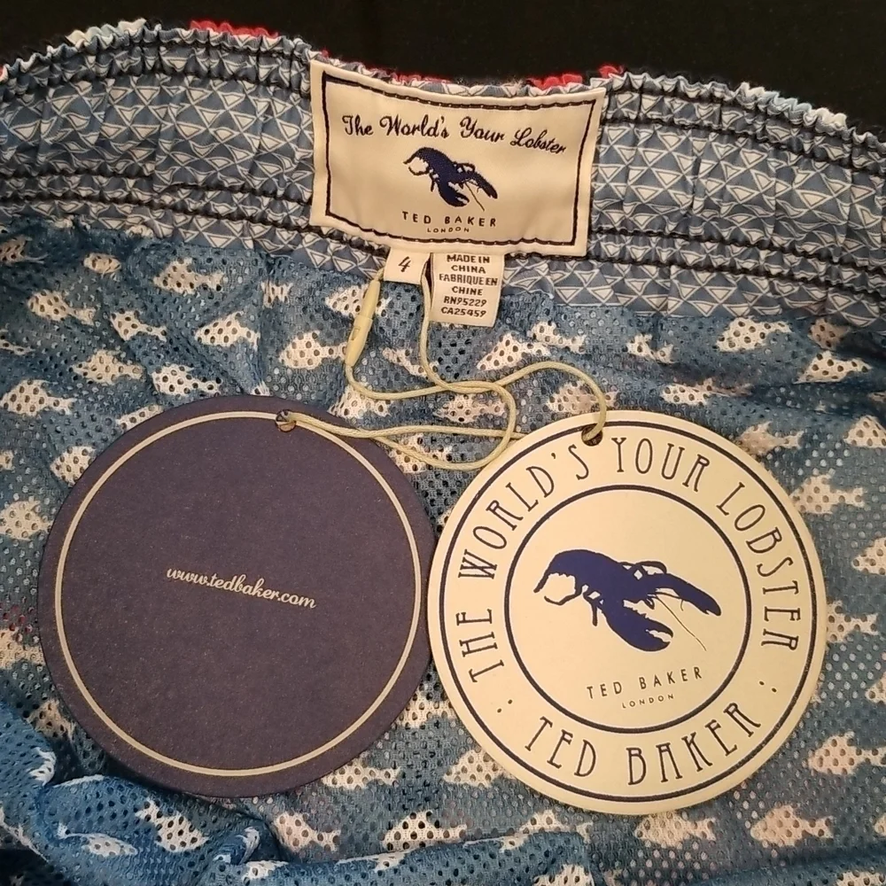 💕TED BAKER💕 Large Geo Print Swim Shorts L NWT